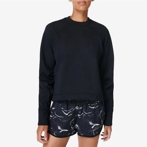 Sweaty Betty Run Crew Neck with thumb holes and zippers brand new